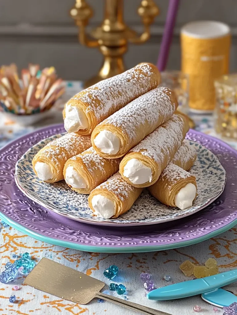Schaumrollen: Knusprig & Cremig Genießen 1 Goldbraune Schaumrollen mit Zuckerglanz
