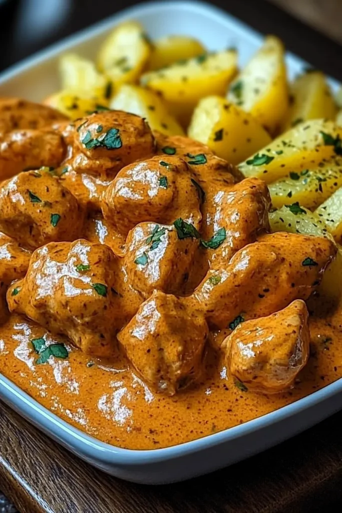 Butter Chicken mit Knoblauchsauce & Pommes – Knusprig & Cremig 2 Indischer Genuss mit