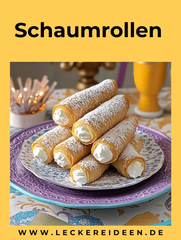 Schaumrollen: Knusprig & Cremig Genießen 4 Köstliche Blätterteigrollen mit fluffiger Baiserfüllung