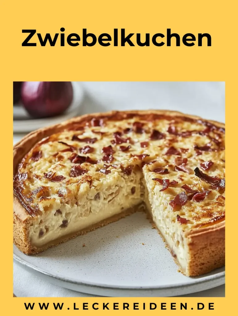 Zwiebelkuchen – Herzhafter Genuss mit Speck & Schmand 4 Zwiebelkuchen servierfertig – ein Stück purer Genuss