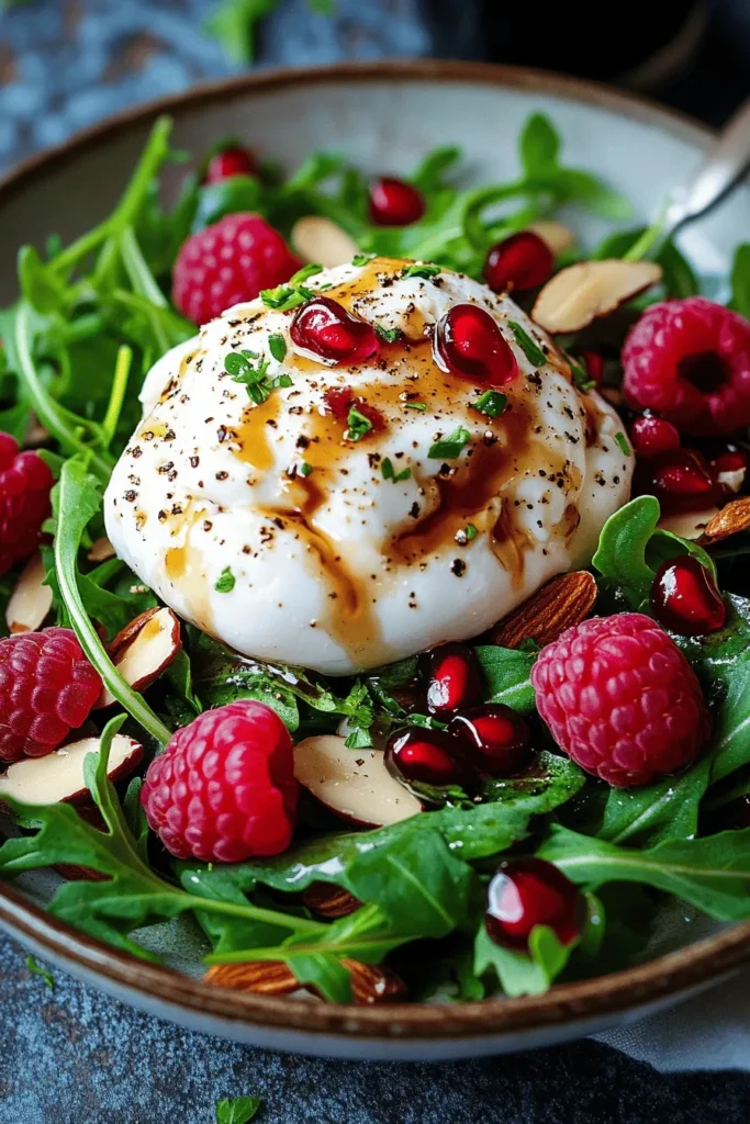 Burrata-Salat mit Himbeeren und Rucola – Einfaches Rezept in 15 Minuten 3 BURRATA-SALAT EINFACH IN 15 MINUTEN