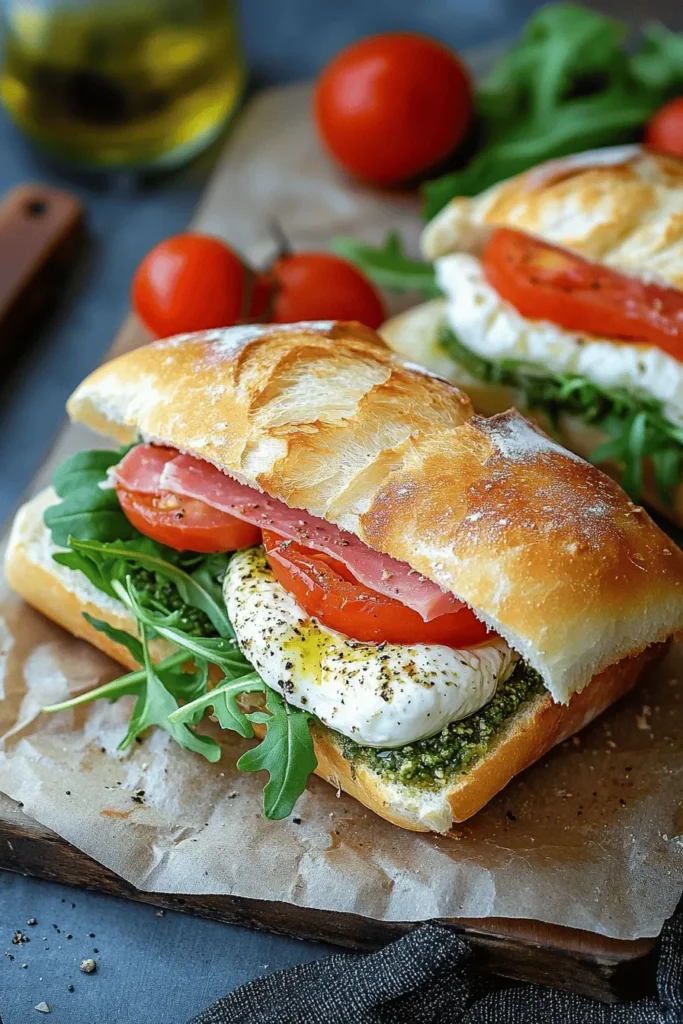 Burrata-Sandwich mit Tomaten – Schnell, Cremig und in 10 Minuten fertig 1 BURRATA-SANDWICH IN 10 MINUTEN