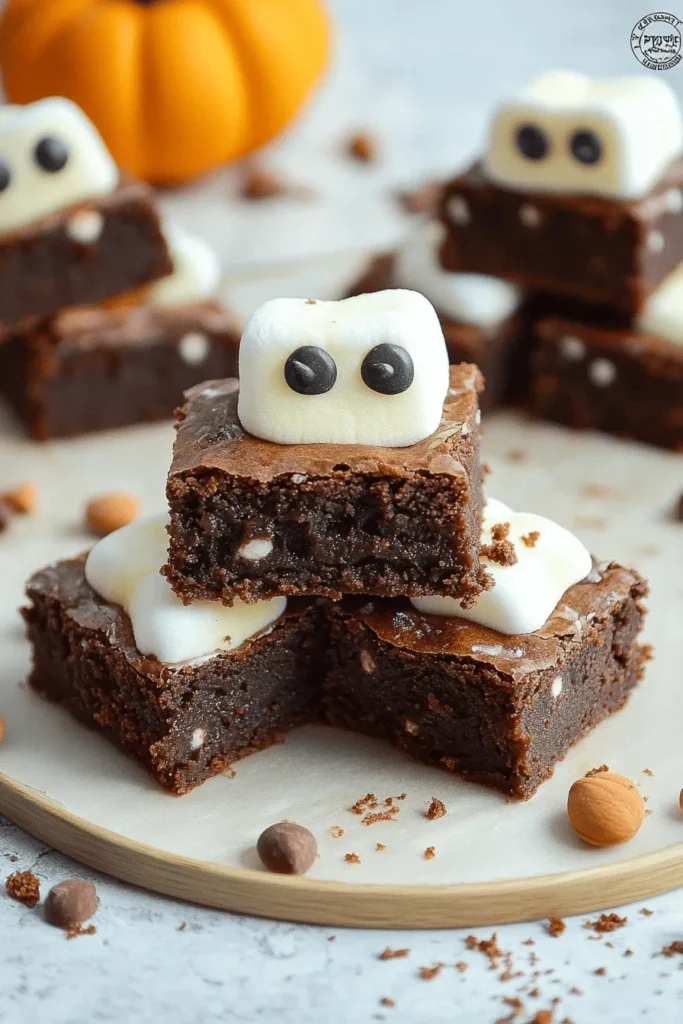 Halloween-Brownies mit Marshmallow-Geistern – Süß 2 EINFACHE, WITZIGE GEISTER-BROWNIES FÜR HALLOWEEN