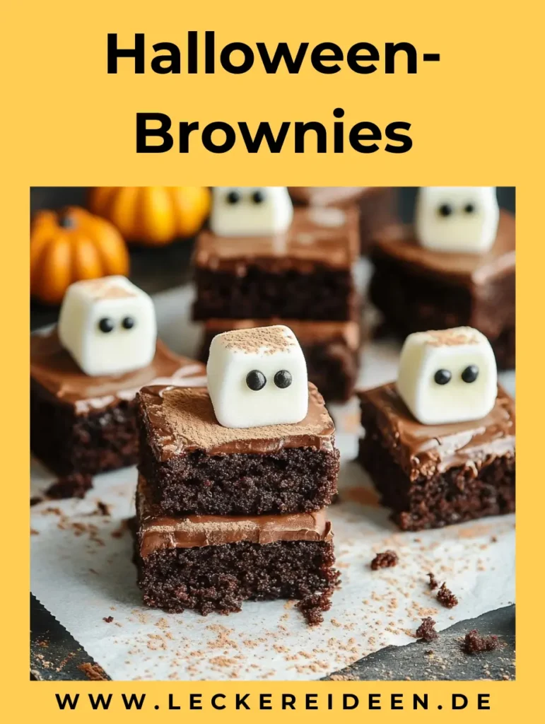 Halloween-Brownies mit Marshmallow-Geistern – Süß 4 Halloween-Brownies