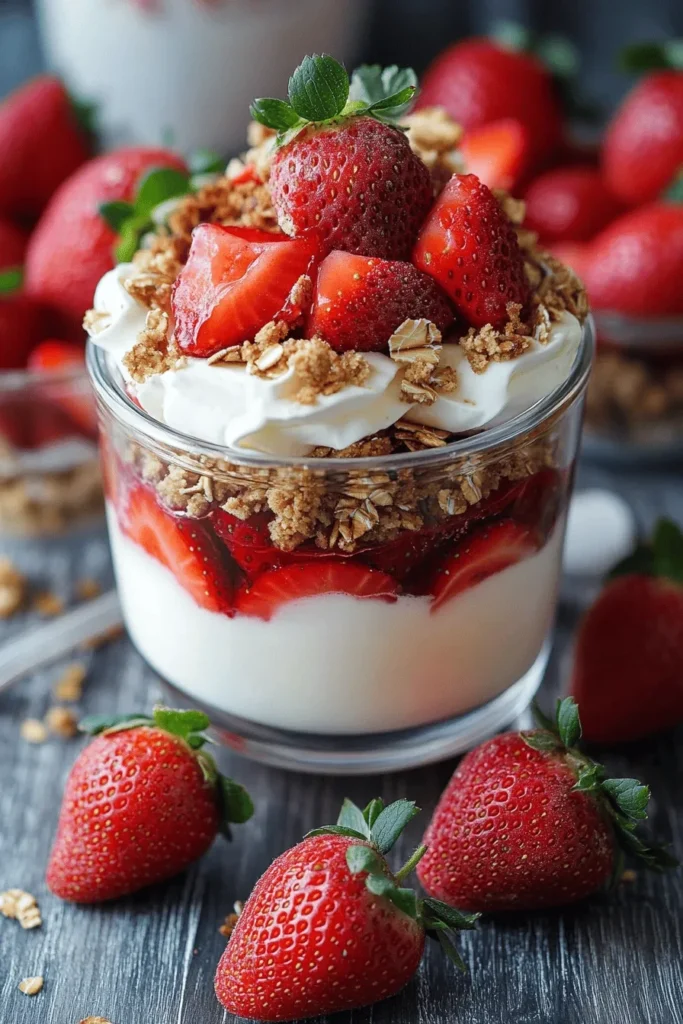 ERDBEER-CHEESECAKE IM GLAS 1 ERDBEER-CHEESECAKE IM GLAS