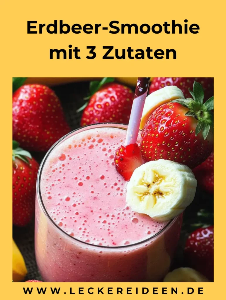 Erdbeer-Smoothie mit 3 Zutaten – Blitzschnell, cremig 3 Erdbeer-Smoothie