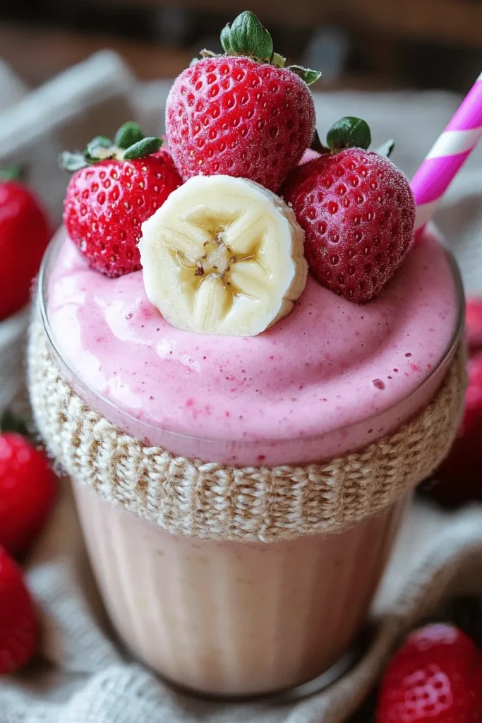 Erdbeer-Smoothie mit 3 Zutaten – Blitzschnell, cremig 2 Erdbeer-Smoothie mit 3 Zutaten