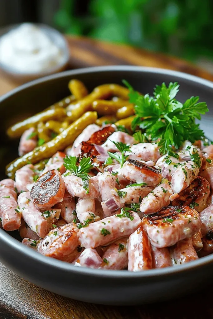Fleischsalat selber machen – Das beste Rezept mit cremigem Dressing 3 FLEISCHSALAT VOM FEINSTEN: SCHNELL, EINFACH UND RICHTIG WÜRZIG