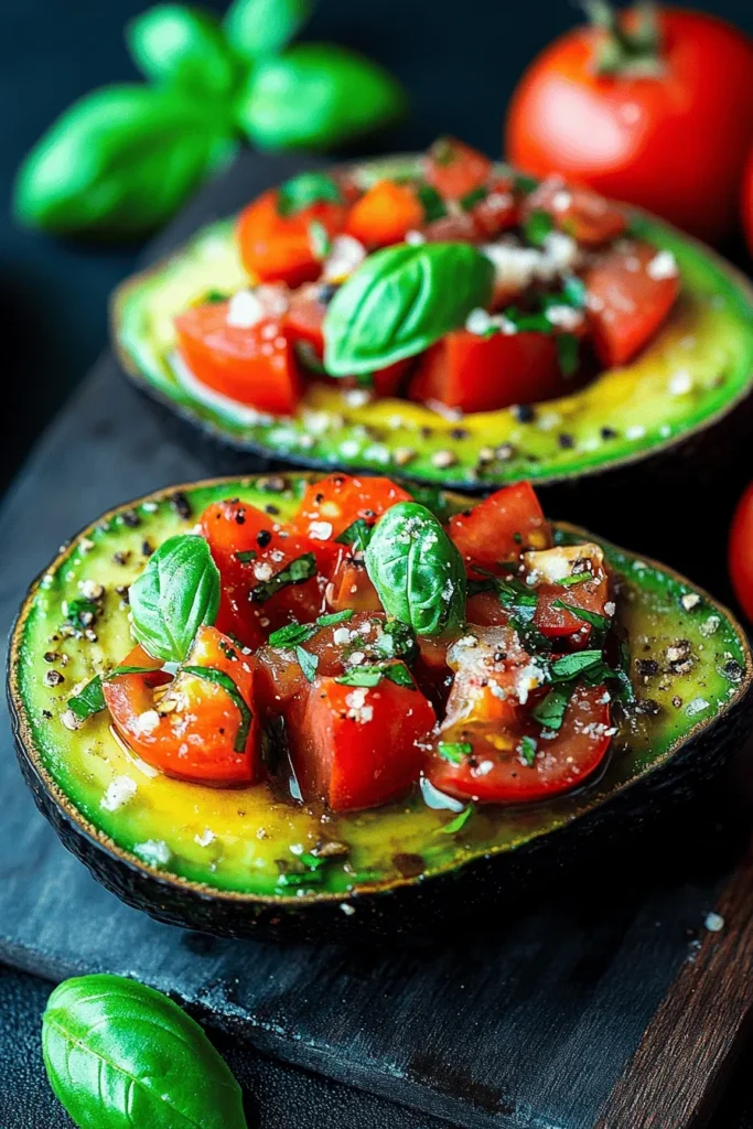 Gefüllte Avocado mit Tomaten & Zwiebeln – Schnelles Sommerrezept 3 GEFÜLLTE AVOCADO