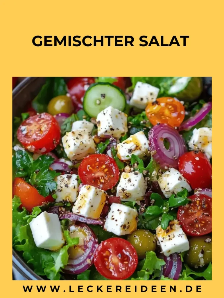 Bunter gemischter Salat mit Honig-Senf-Dressing 4 GEMISCHTER SALAT