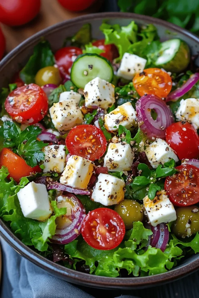 Bunter gemischter Salat mit Honig-Senf-Dressing 1 GEMISCHTER SALAT