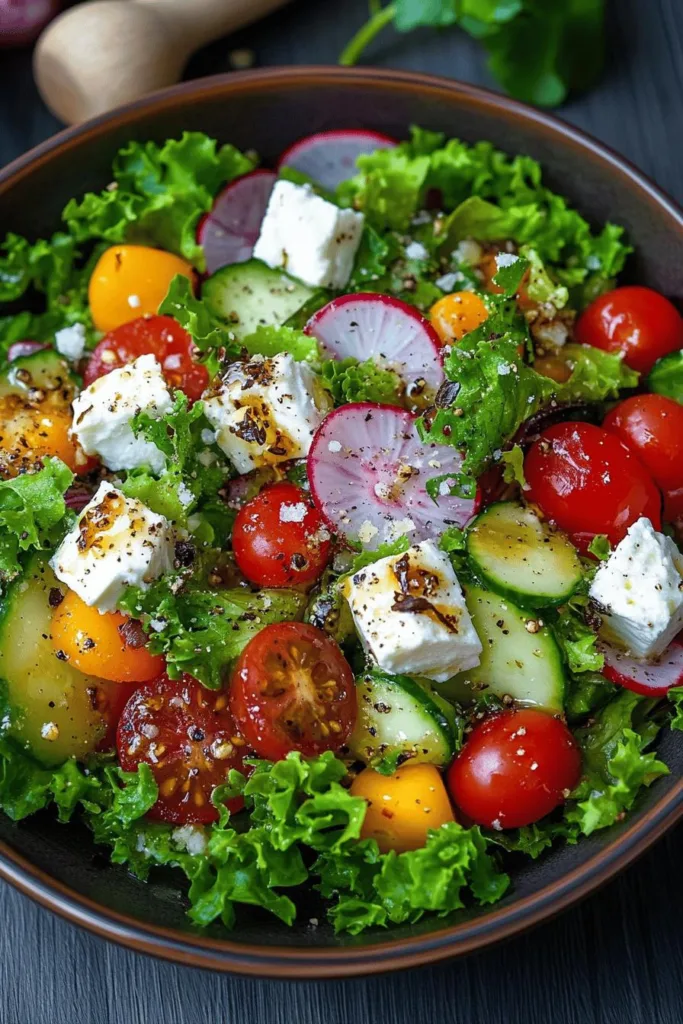 Bunter gemischter Salat mit Honig-Senf-Dressing 3 GEMISCHTER SALAT