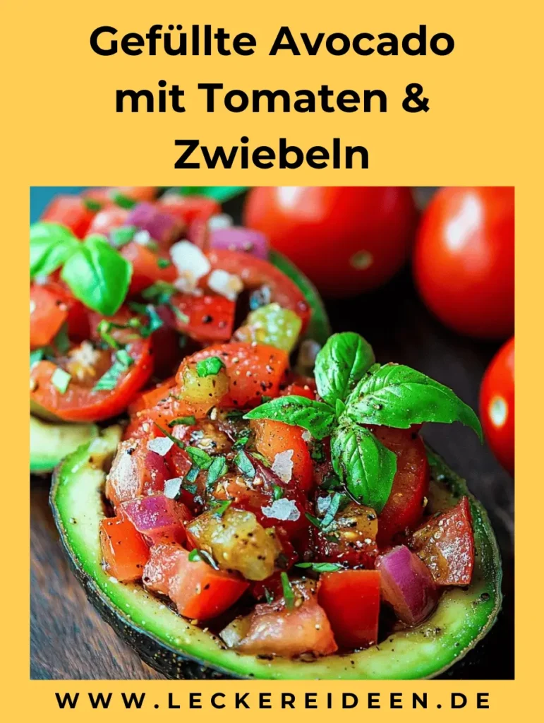 Gefüllte Avocado mit Tomaten & Zwiebeln – Schnelles Sommerrezept 4 Gefüllte Avocado