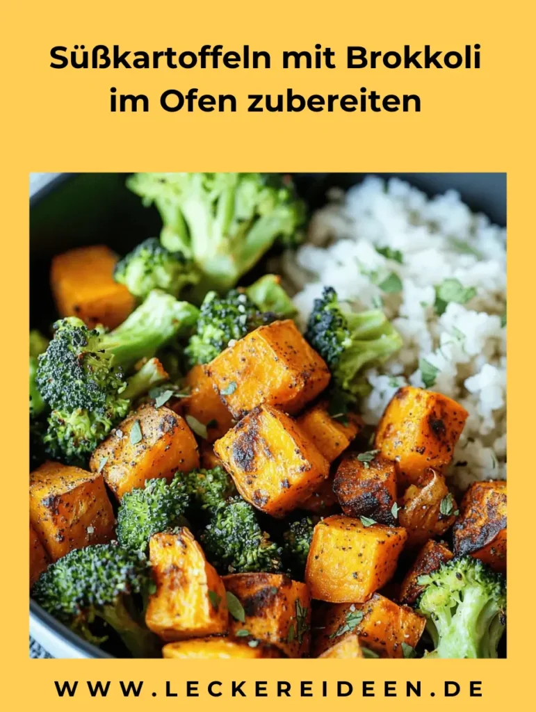 Süßkartoffeln mit Brokkoli im Ofen zubereiten 4 Süßkartoffeln mit Brokkoli im Ofen zubereiten