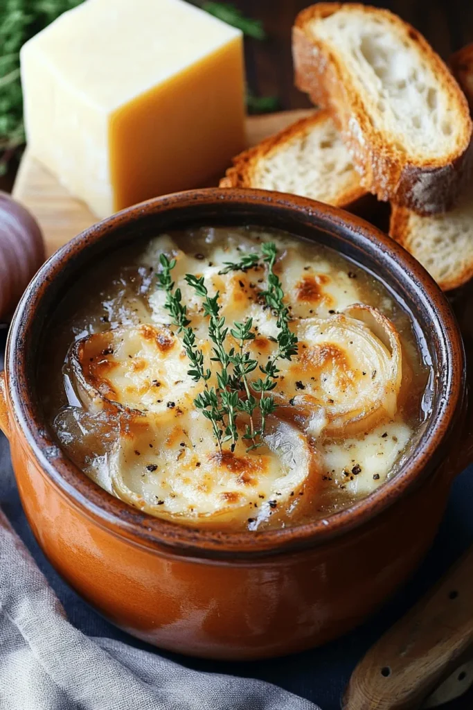 Zwiebelsuppe nach französischer Art – klassisch & herzhaft 1 ZWIEBELSUPPE NACH FRANZÖSISCHER ART