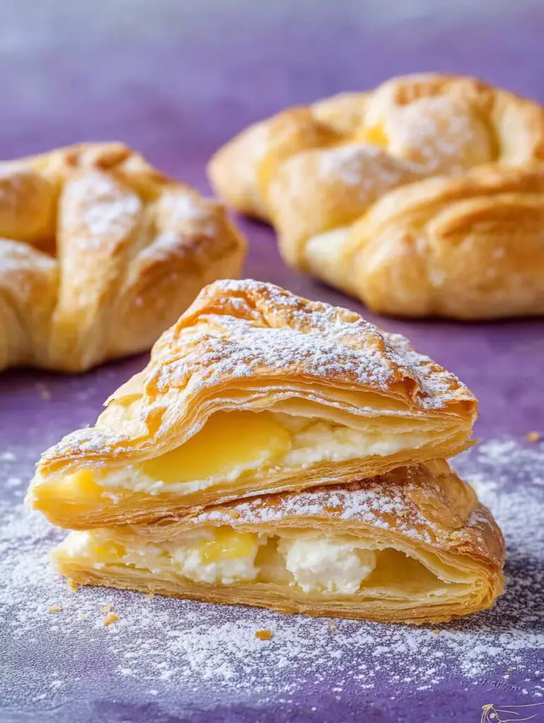 Quarktaschen Rezept – Wie vom Bäcker, einfach selbstgemacht 2 Flaky Cheese Filled Pastry with a Delicate Dusting 1 Leckere Ideen