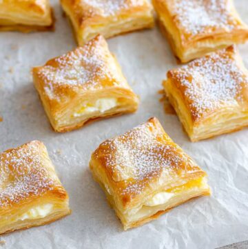 Golden Puff Pastry Squares with Powdered Sugar