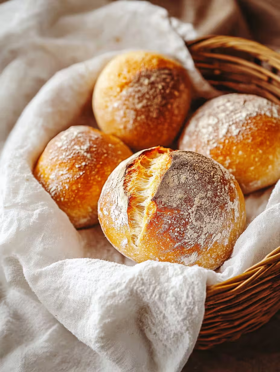 Schnelle Frühstücksbrötchen: Frisch gebacken in 15 Minuten 6 Golden Breakfast Rolls Fresh from the Oven