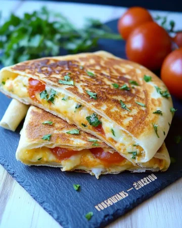 FRÜHSTÜCKSWRAP MIT EI, KÄSE UND TOMATEN