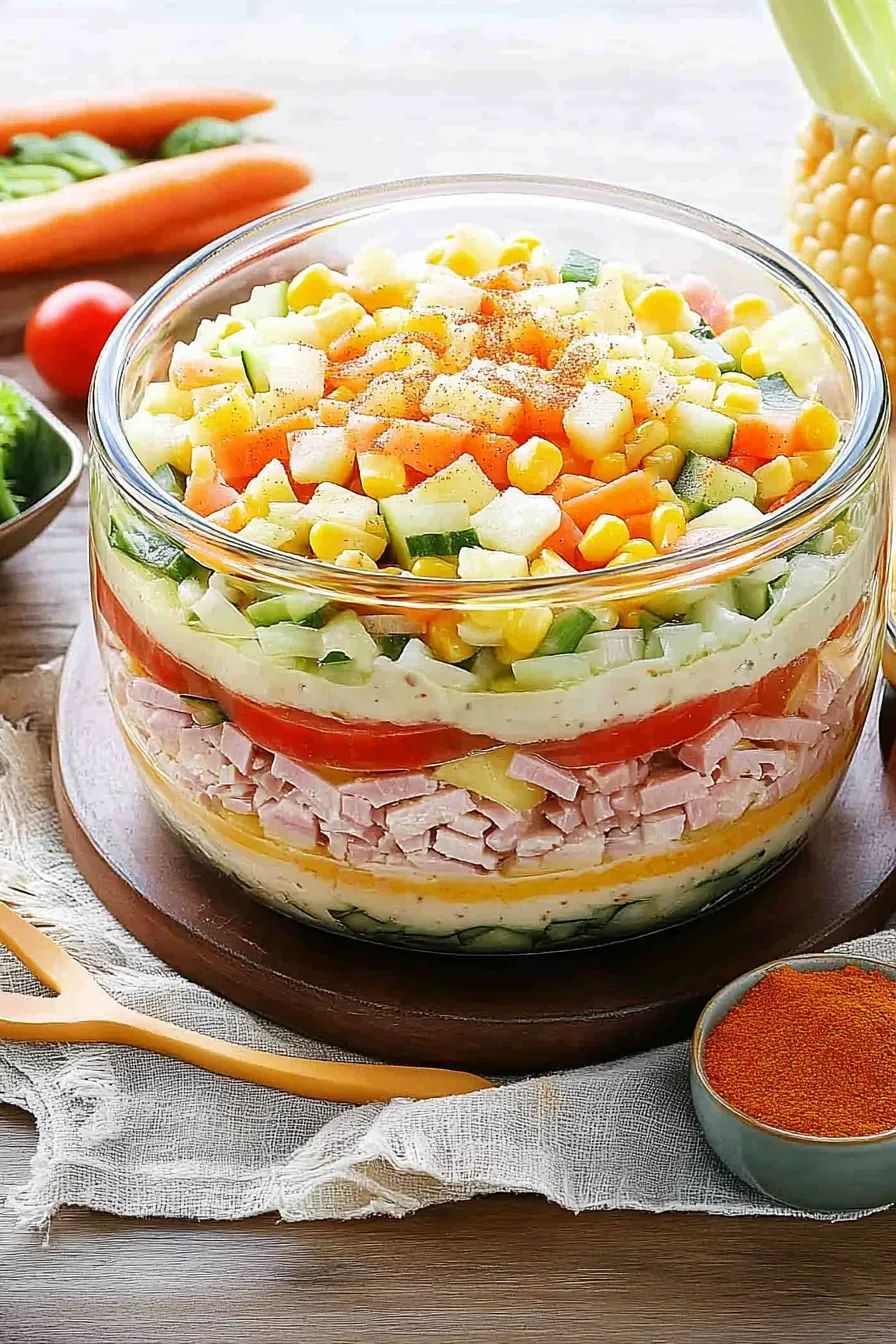 Schichtsalat: Der bunte Retro-Klassiker für dein Buffet