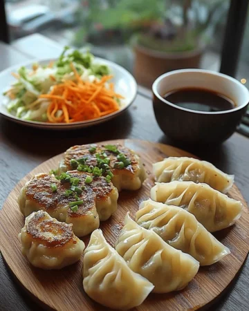 Chinesische Teigtaschen Jiaozi, Dumplings, Pot Sticker-Version