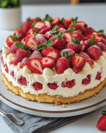 Leichte SommertorteERDBEER-SAHNE-TORTE OHNE GELATINE