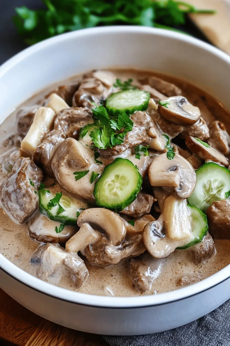 Boeuf Stroganoff – Cremiges Rindergeschnetzeltes in 40 Minuten Boeuf Stroganoff – Cremiges Rindergeschnetzeltes in 40 Minuten