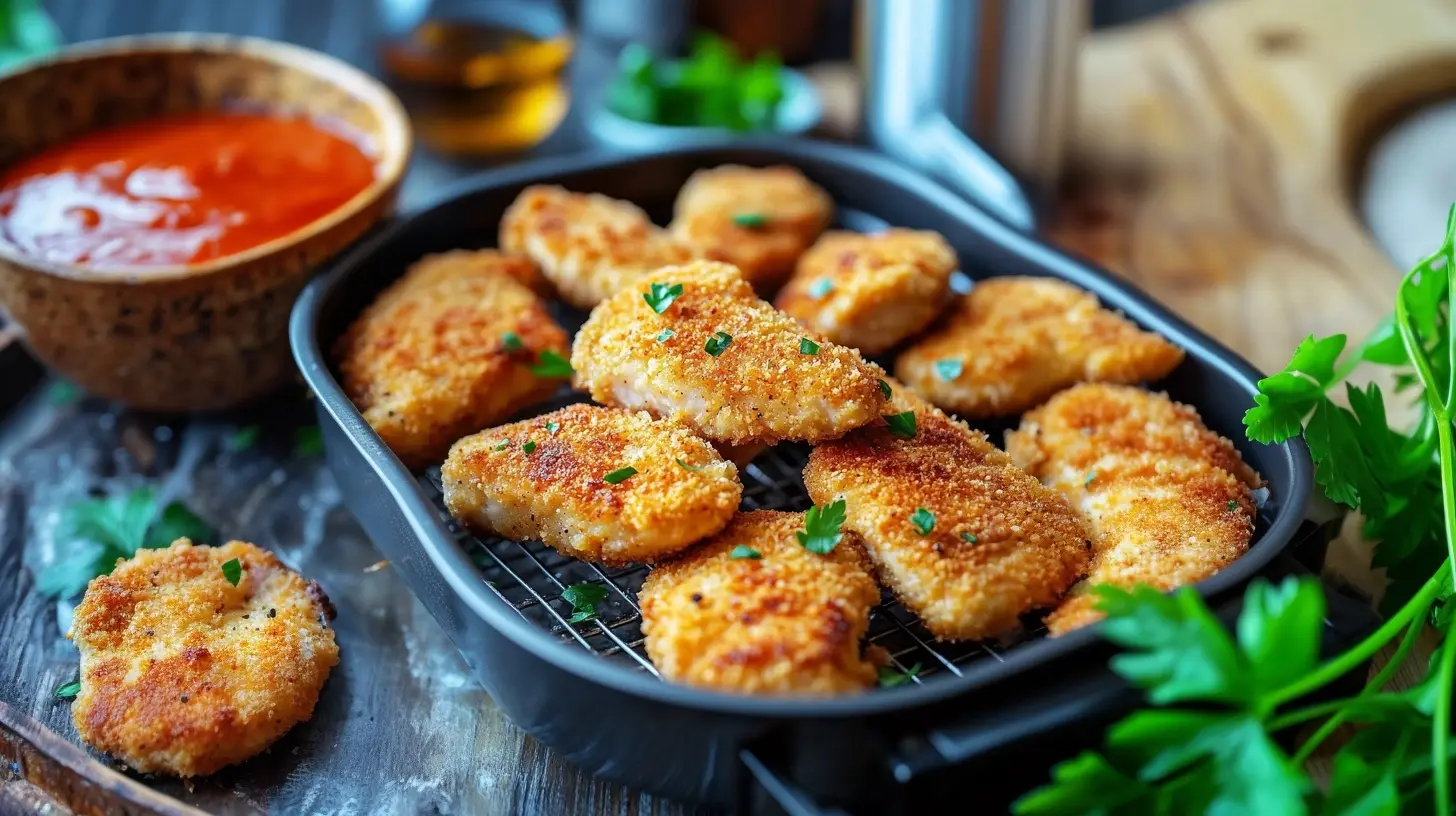 Chicken Nuggets aus der Heißluftfritteuse – knusprig 5 Chicken Nuggets