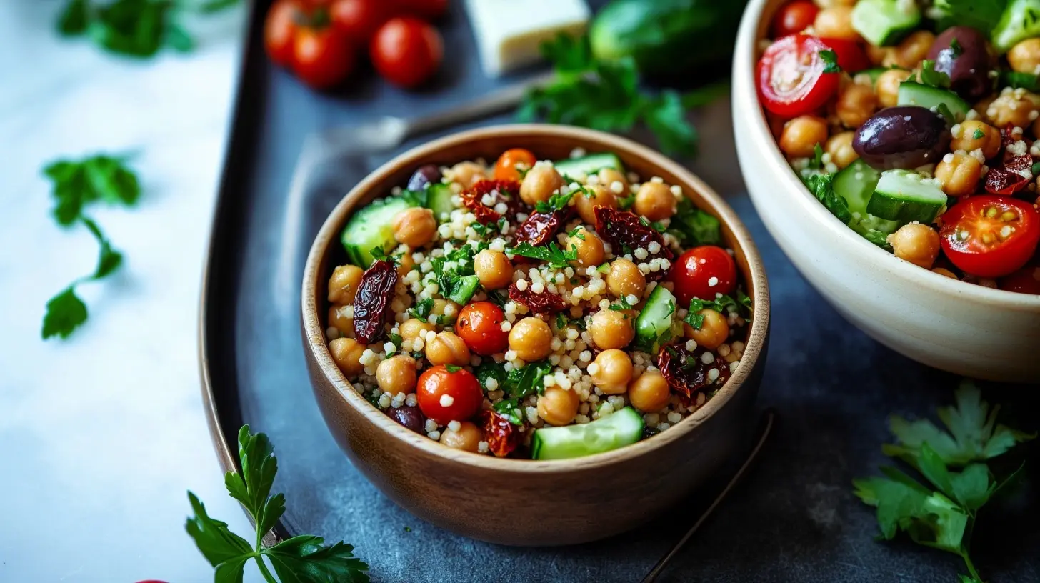 Couscous-Salat mit Kichererbsen – schnell, gesund 5 Couscous-Salat