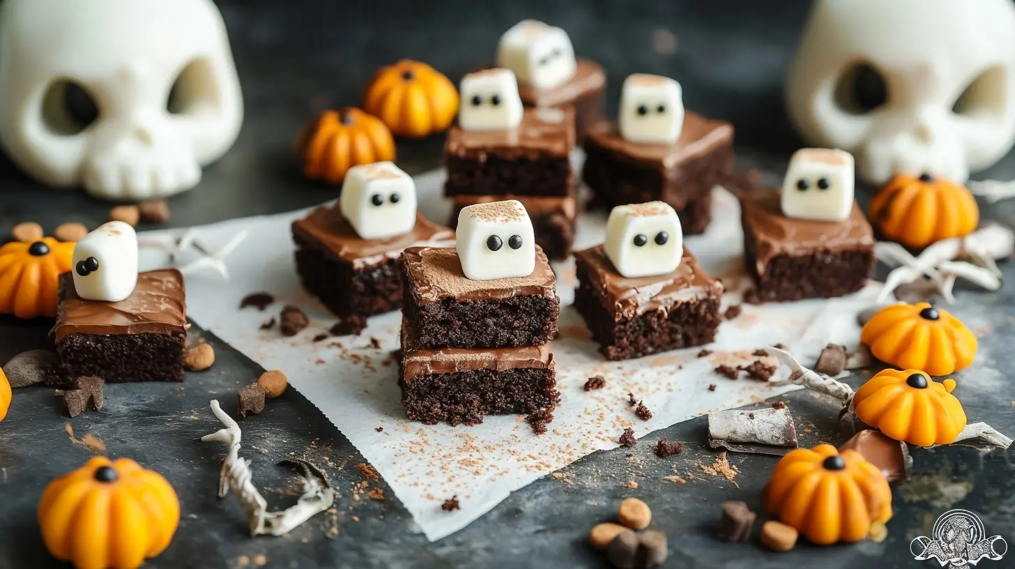 Halloween-Brownies mit Marshmallow-Geistern – Süß 5 Halloween-Brownies