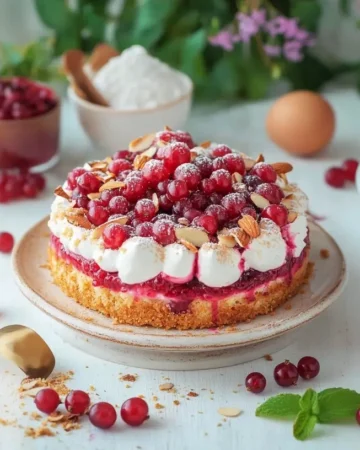 Johannisbeerkuchen mit Baiser