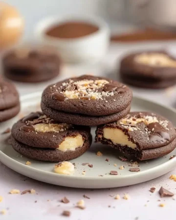 Schoko-Cookies mit weichem Karamellkern