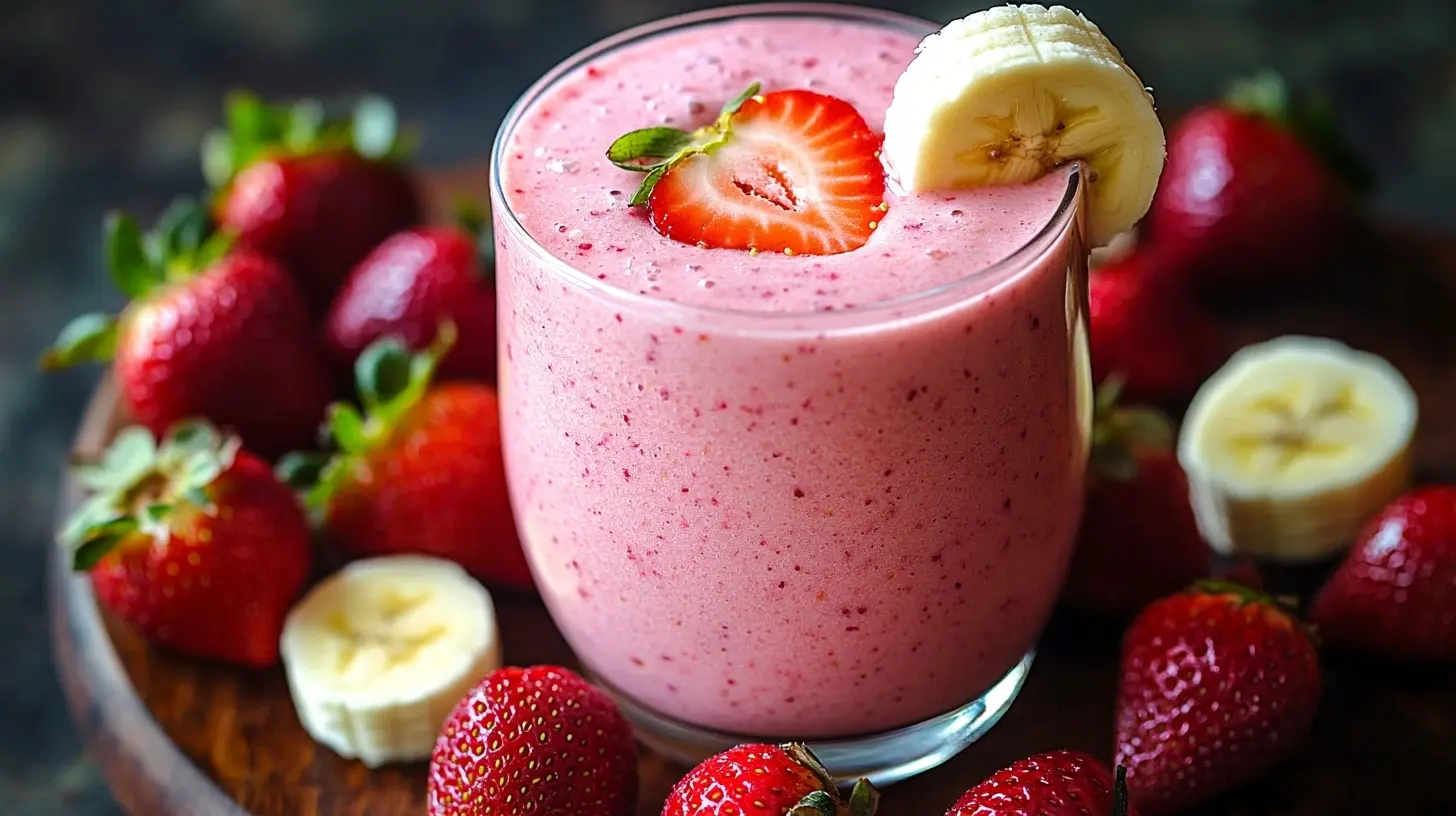 Erdbeer-Smoothie mit 3 Zutaten – Blitzschnell, cremig 4 Erdbeer-Smoothie