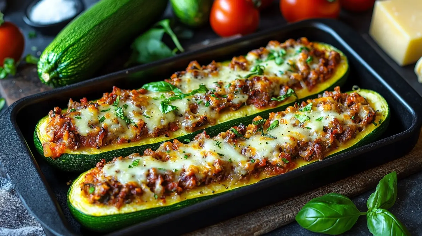 Gefüllte Zucchini mit Hackfleisch – einfach, herzhaft